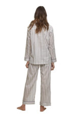 Striped Pajama Set with Contrast Piping
