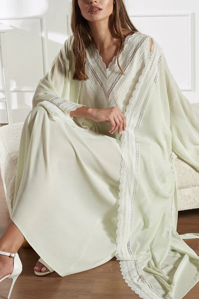 Silk Chiffon Robe Set Light Green - Lady Nile