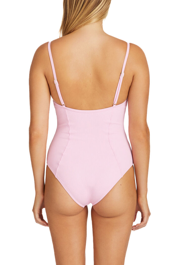 Sea Pink Ribbed One Piece